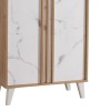 Shoe cabinet Kumen pakoworld oak marble melamine 74x38x174cm
