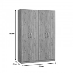 Four-leaf wardrobe Jonar I pakoworld oak color 120x42x180cm Four-leaf wardrobe Jonar I pakoworld oak color 120x42x180cm