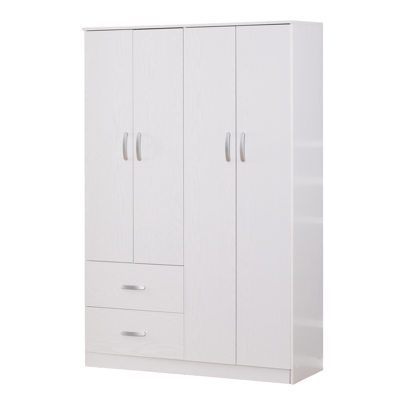 Zelia pakoworld four-leaf wardrobe with 2 drawers in white shade 120x42x180cm Zelia pakoworld four-leaf wardrobe with 2 drawers in white shade 120x42x180cm