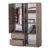 Zelia pakoworld four-leaf wardrobe with 2 drawers in sonoma-oak shade 120x42x180cm