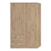 Ντουλάπα ρούχων τετράφυλλη Zelia pakoworld με 2 συρτάρια σε oak απόχρωση 120x42x180εκ