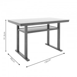 Τραπέζι μπαρ Tenor pakoworld φυσικό ξύλο rubberwood-ΜDF καρυδί 150x90x91.5εκ