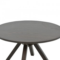Τραπέζι Biron pakoworld φυσικό ξύλo rubberwood-ΜDF καφέ-ανθρακί Φ120x75εκ
