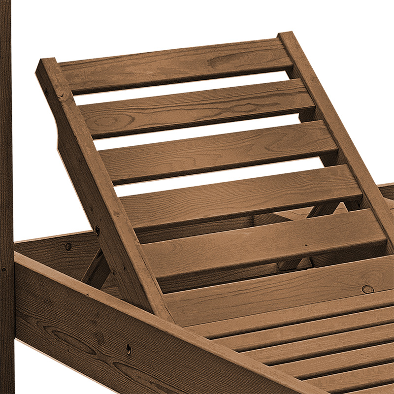 Pakoworld Dual 2-seater deckchair with walnut solid wood canopy Pakoworld Dual 2-seater deckchair with walnut solid wood canopy