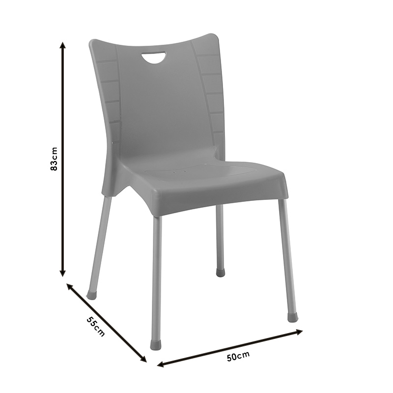 Chair Crafted pakoworld PP color cappucino - aluminium leg