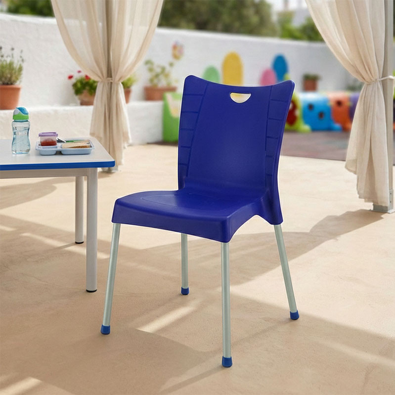 Chair Crafted pakoworld PP color dark blue - aluminium leg