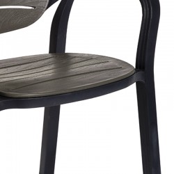 Dining set Groovy-Gentle pakoworld set 5pieces PP dark grey 80x80x74,5cm Dining set Groovy-Gentle pakoworld set 5pieces PP dark grey 80x80x74,5cm