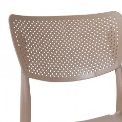 Τραπεζαρία Groovy-Ignite pakoworld σετ 5τεμ PP cappuccino 80x80x74,5εκ.