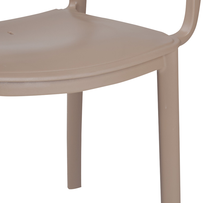 Τραπεζαρία Groovy-Frontline pakoworld σετ 5τεμ PP cappuccino 80x80x74,5εκ.