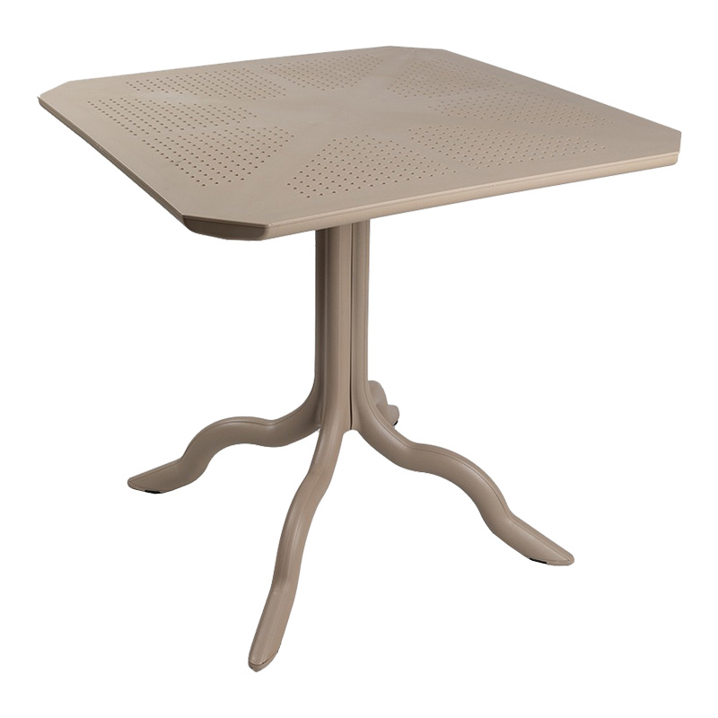 Τραπεζαρία Groovy-Frontline pakoworld σετ 5τεμ PP cappuccino 80x80x74,5εκ.