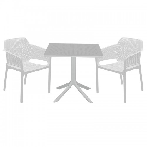 Τραπεζαρία κήπου Groovy-Integral pakoworld σετ 3τεμ PP λευκό 80x80x74,5εκ.