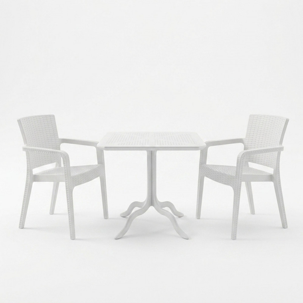 Dining table Icon-Halcyon pakoworld set of 3 pieces PP in white shade