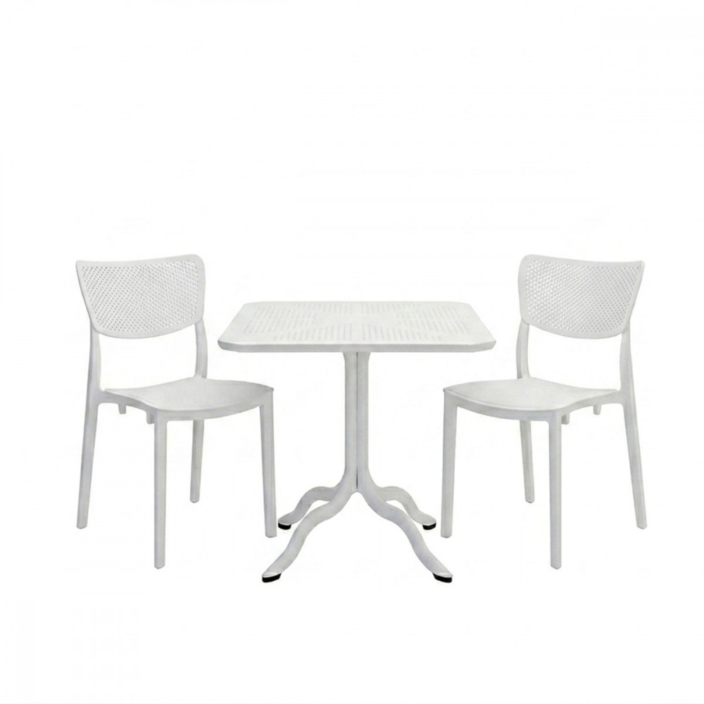 Dining table Icon-Ignite pakoworld set of 3 pieces PP in white shade