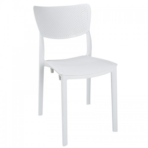 Τραπεζαρία κήπου Groovy-Ignite pakoworld σετ 3τεμ PP λευκό 80x80x74,5εκ.