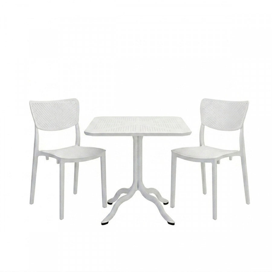 Dining table Icon-Ignite pakoworld set of 3 pieces PP in white shade