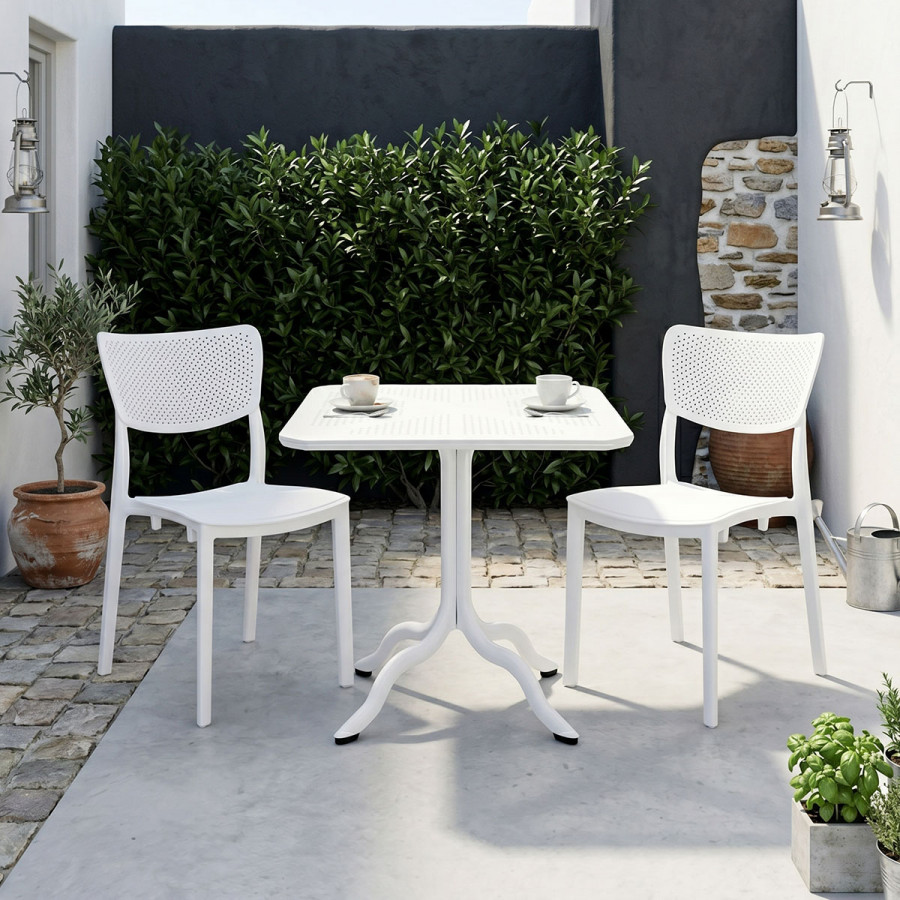 Dining table Icon-Ignite pakoworld set of 3 pieces PP in white shade