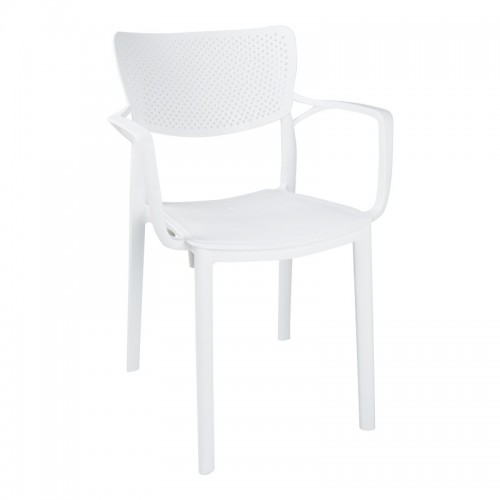 Τραπεζαρία κήπου Groovy-Fontline pakoworld σετ 5τεμ PP λευκό 80x80x74,5εκ.