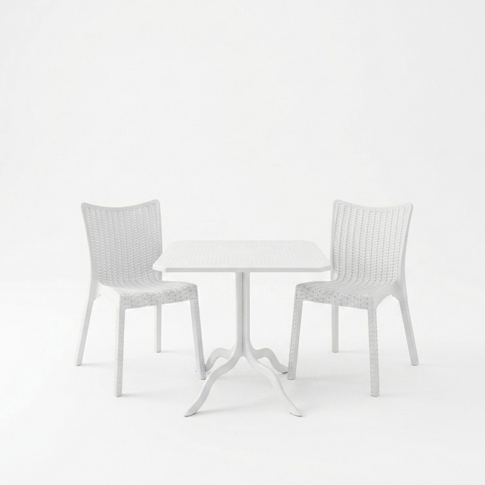 Icon-Confident pakoworld dining set 3pcs PP in white shade