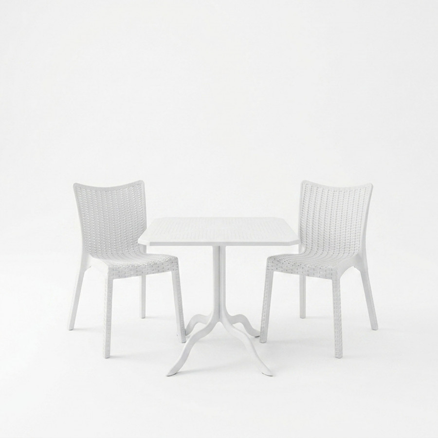 Icon-Confident pakoworld dining set 3pcs PP in white shade