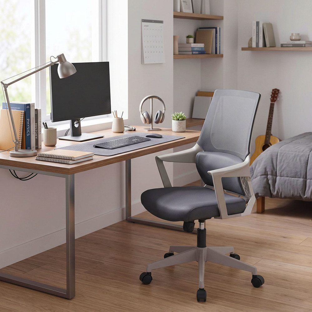 Office chair Fragrant pakoworld with fabric mesh in grey colour