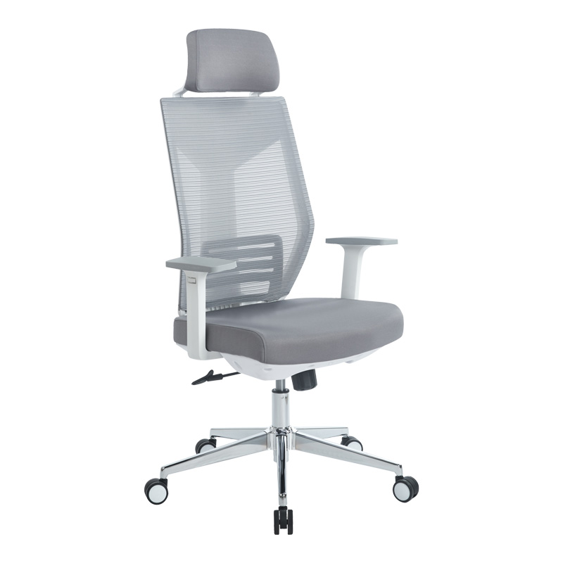 Manager office chair Commend pakoworld with fabric mesh in grey color Manager office chair Commend pakoworld with fabric mesh in grey color