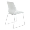 Visitor office chair Genuine pakoworld white pp with ivory color cushion 47x52x85cm