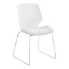 Visitor office chair Genuine pakoworld white pp with ivory color cushion 47x52x85cm