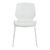 Visitor office chair Genuine pakoworld white pp with ivory color cushion 47x52x85cm