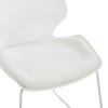 Visitor office chair Genuine pakoworld white pp with ivory color cushion 47x52x85cm