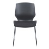Genuine pakoworld PP-PU visitor chair in black with cushion 47x52x85cm