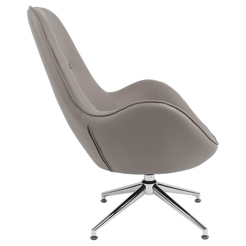 Armchair Kinetic pakoworld swivel fabric grey brown-chrome 81x78x104cm Armchair Kinetic pakoworld swivel fabric grey brown-chrome 81x78x104cm