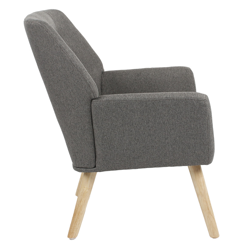 Armchair Likable pakoworld fabric grey natural 67x89x86cm Armchair Likable pakoworld fabric grey natural 67x89x86cm
