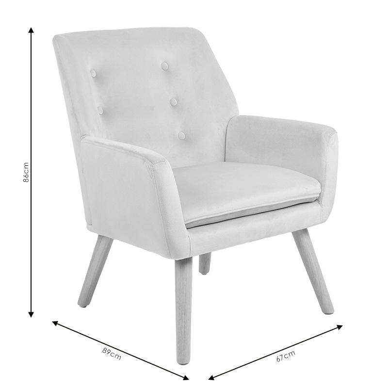 Armchair Likable pakoworld fabric ecru-natural 67x89x86cm Armchair Likable pakoworld fabric ecru-natural 67x89x86cm
