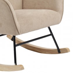 Rocking Armchair Exultant pakoworld fabric beige-natural 75x68x95cm Rocking Armchair Exultant pakoworld fabric beige-natural 75x68x95cm