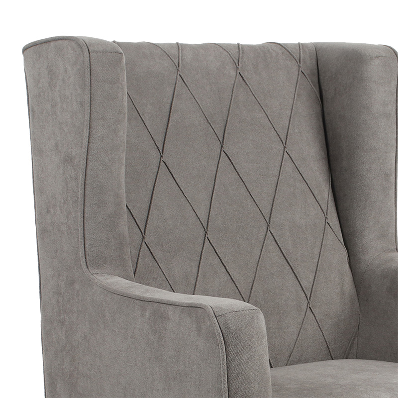 Armchair Efficient pakoworld fabric grey-black 72x97x100cm Armchair Efficient pakoworld fabric grey-black 72x97x100cm