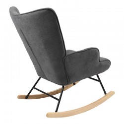 Rocking armchair Georgia pakoworld fabric dark grey-natural 75x71x95cm Rocking armchair Georgia pakoworld fabric dark grey-natural 75x71x95cm