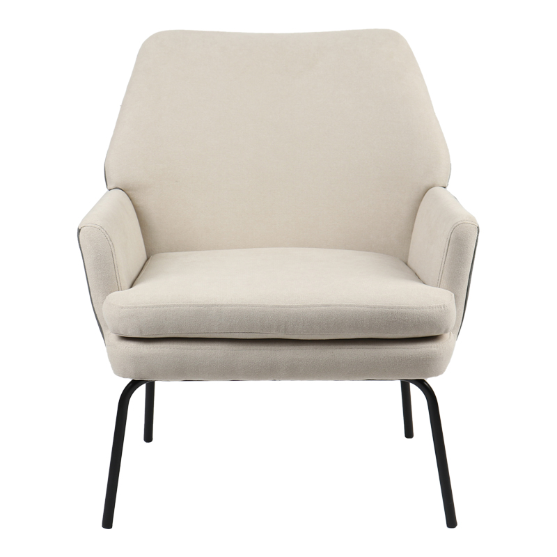 Armchair Kieran pakoworld fabric beige-grey - black leg 67x89x86cm Armchair Kieran pakoworld fabric beige-grey - black leg 67x89x86cm