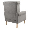 Piore pakoworld armchair gray fabric and natural rubberwood leg 77x80x106cm