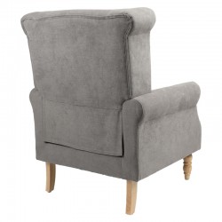 Piore pakoworld armchair gray fabric and natural rubberwood leg 77x80x106cm Piore pakoworld armchair gray fabric and natural rubberwood leg 77x80x106cm