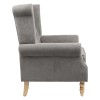 Piore pakoworld armchair gray fabric and natural rubberwood leg 77x80x106cm