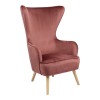 Armchair Byfon pakoworld rotten apple velvet-leg rubberwood in natural color 76x83x117cm