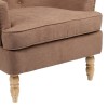 Armchair Keisi pakoworld brown fabric-natural wooden leg 81.5x84x92.5cm