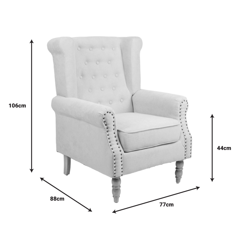 Armchair Piore pakoworld beige fabric and natural rubberwood leg 77x80x106cm Armchair Piore pakoworld beige fabric and natural rubberwood leg 77x80x106cm