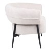 Armchair Penfel pakoworld cream fabric and black metal legs 85x72x73cm