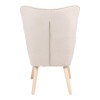 Armchair with footstool Melisia pakoworld fabric beige-natural color wooden leg 59x67x94cm