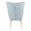 Armchair with footstool Melisia pakoworld mint green fabric -natural color wooden leg 59x67x94cm