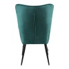 Armchair with footstool Siella pakoworld dark green velvet-black metal leg 59x67x94cm