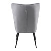 Armchair with footstool Siella pakoworld grey velvet-black metal leg 59x67x94cm