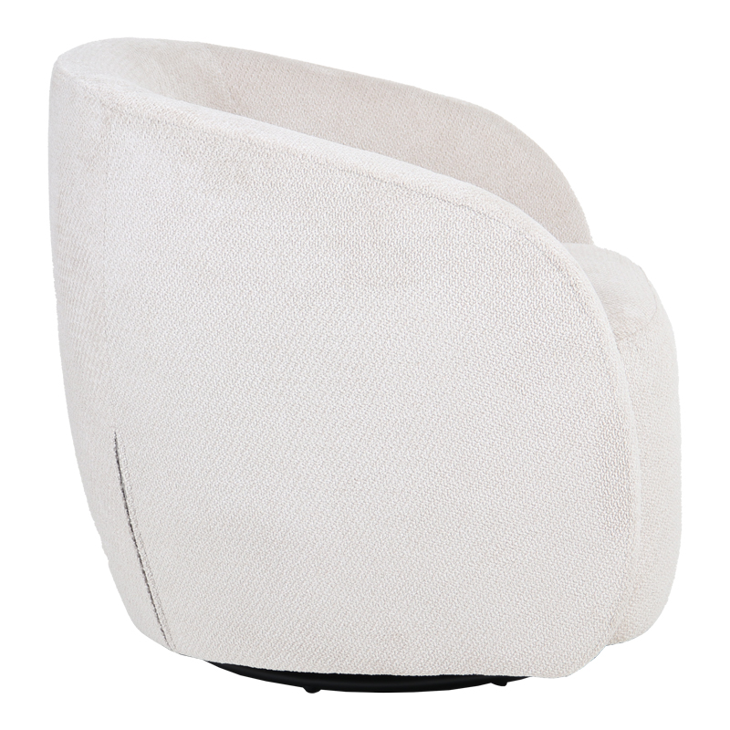 Πολυθρόνα Barrelo pakoworld περιστρεφόμενη με κρεμ ύφασμα 77x72x69εκ