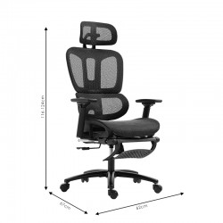 Office chair manager with footrest Verdant pakoworld Premium Quality mesh black Office chair manager with footrest Verdant pakoworld Premium Quality mesh black